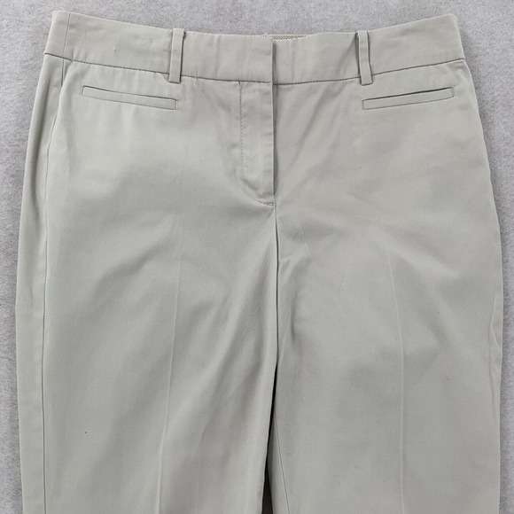 Talbots The Perfect Crop Capris‎ Chino Pants Ivory Flat Front Petites Casual 6P - Picture 3 of 6